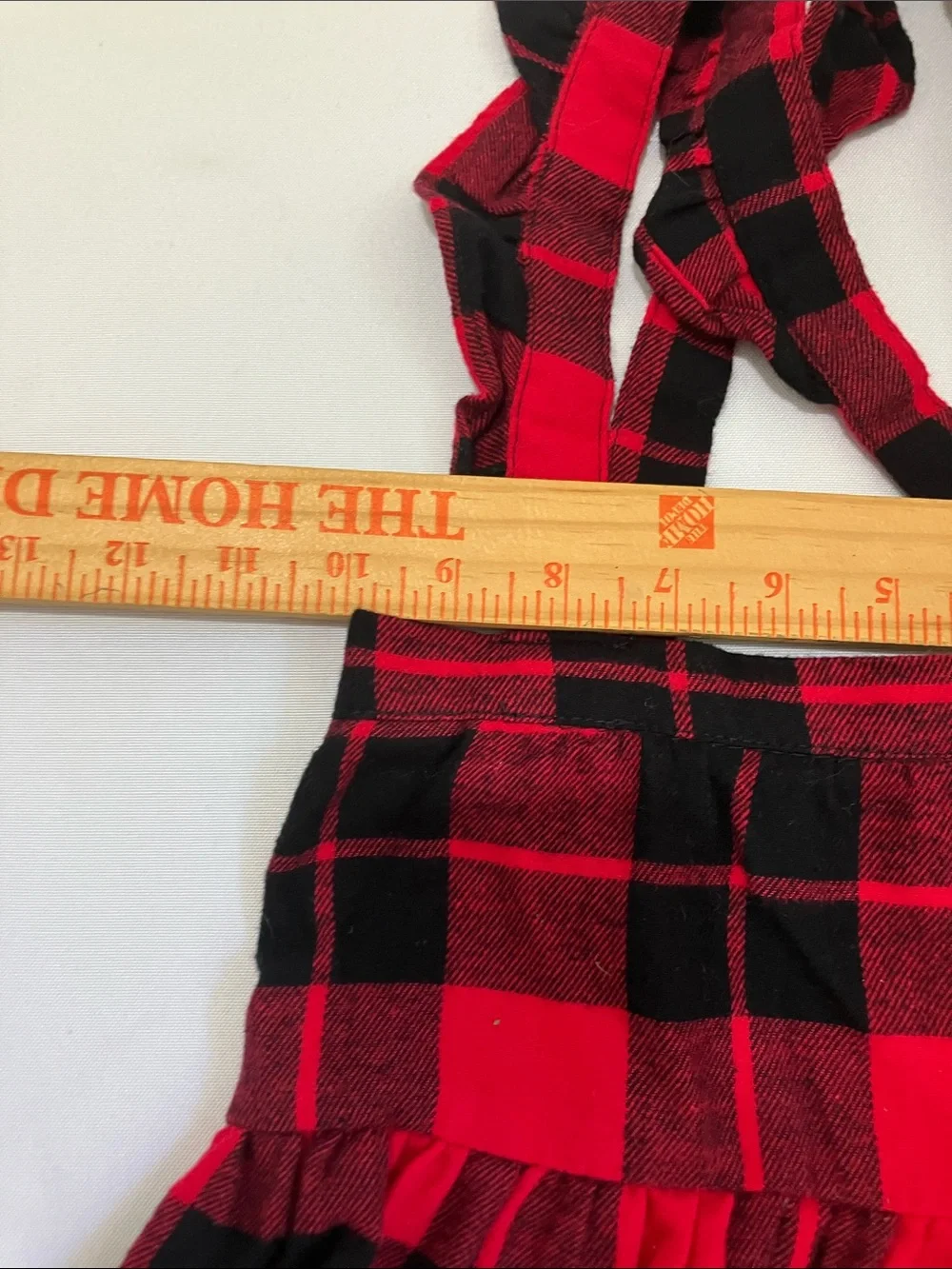 The Children's Place Red and Black Plaid Pinafore Skirt